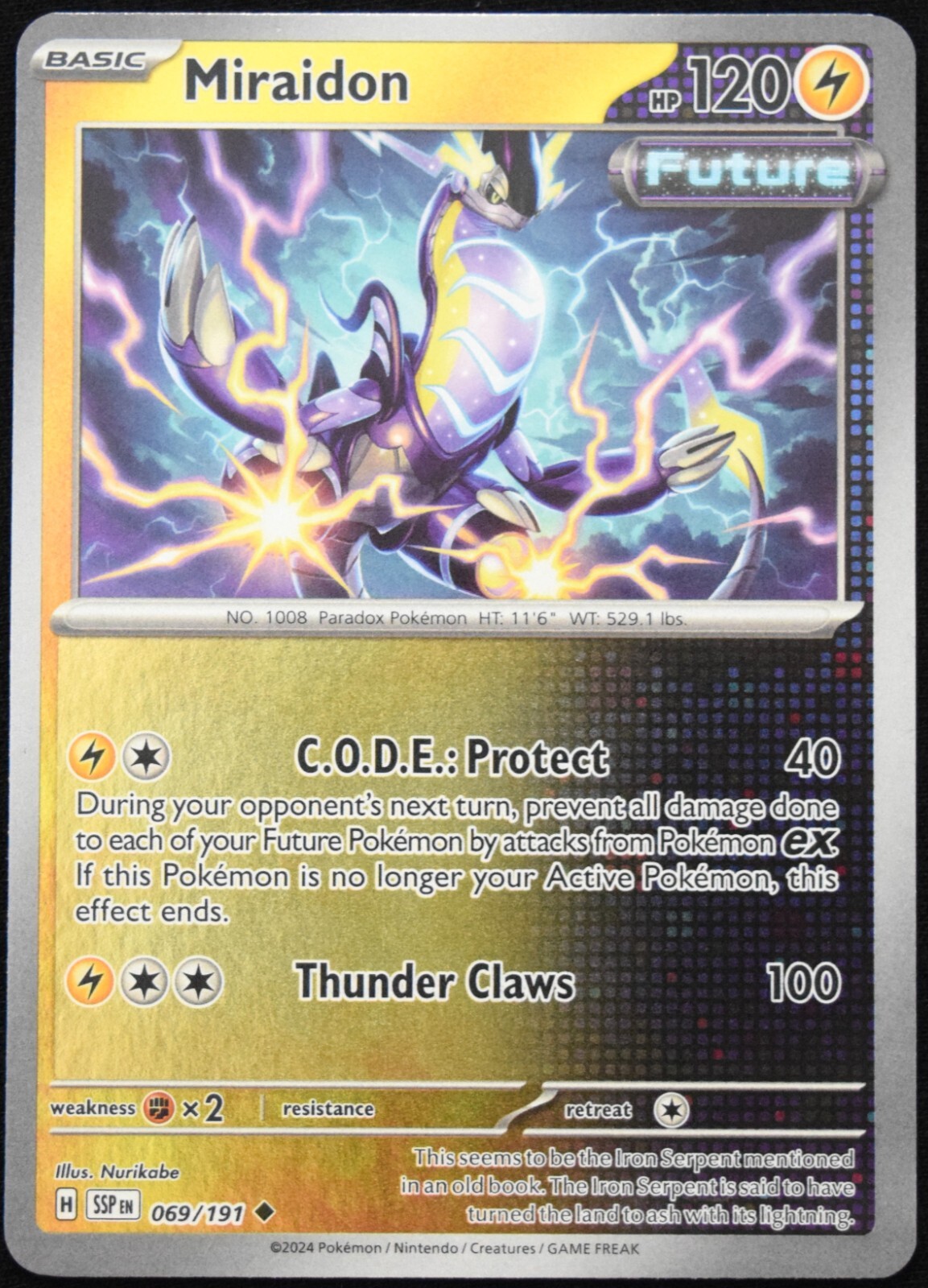 Pokemon TCG Miraidon 069/191 2024 Surging Sparks Reverse Holo Uncommon - NM