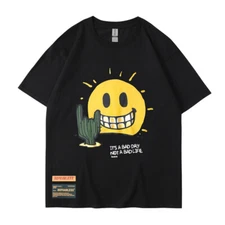 Men/Women/Teens Smiling Sun Graphic T-Shirt Short Sleeve Casual Cotton Tee
