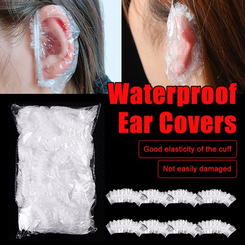 400pcs Clear Earmuffs Shower Waterproof Hair Coloring Ear Protector Cover Caps