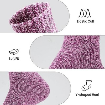 5 Pairs Unisex Wool Crew Socks Casual Multicolor Sport Boot Warm Thick