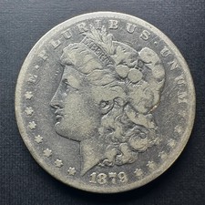 1879-S Morgan Silver Dollar Heavily Circulated