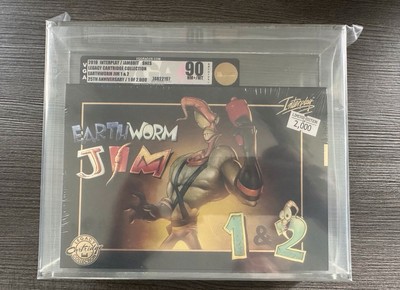 Earthworm Jim 1 & 2  SNES OVP Nintendo VGA 90 GOLD WATA  SEGA