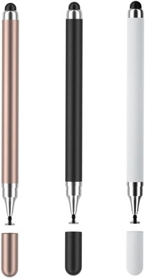 2-in-1 Stylus Pen for Touch Screen, 3pcs High Black, White, Rose Gold 