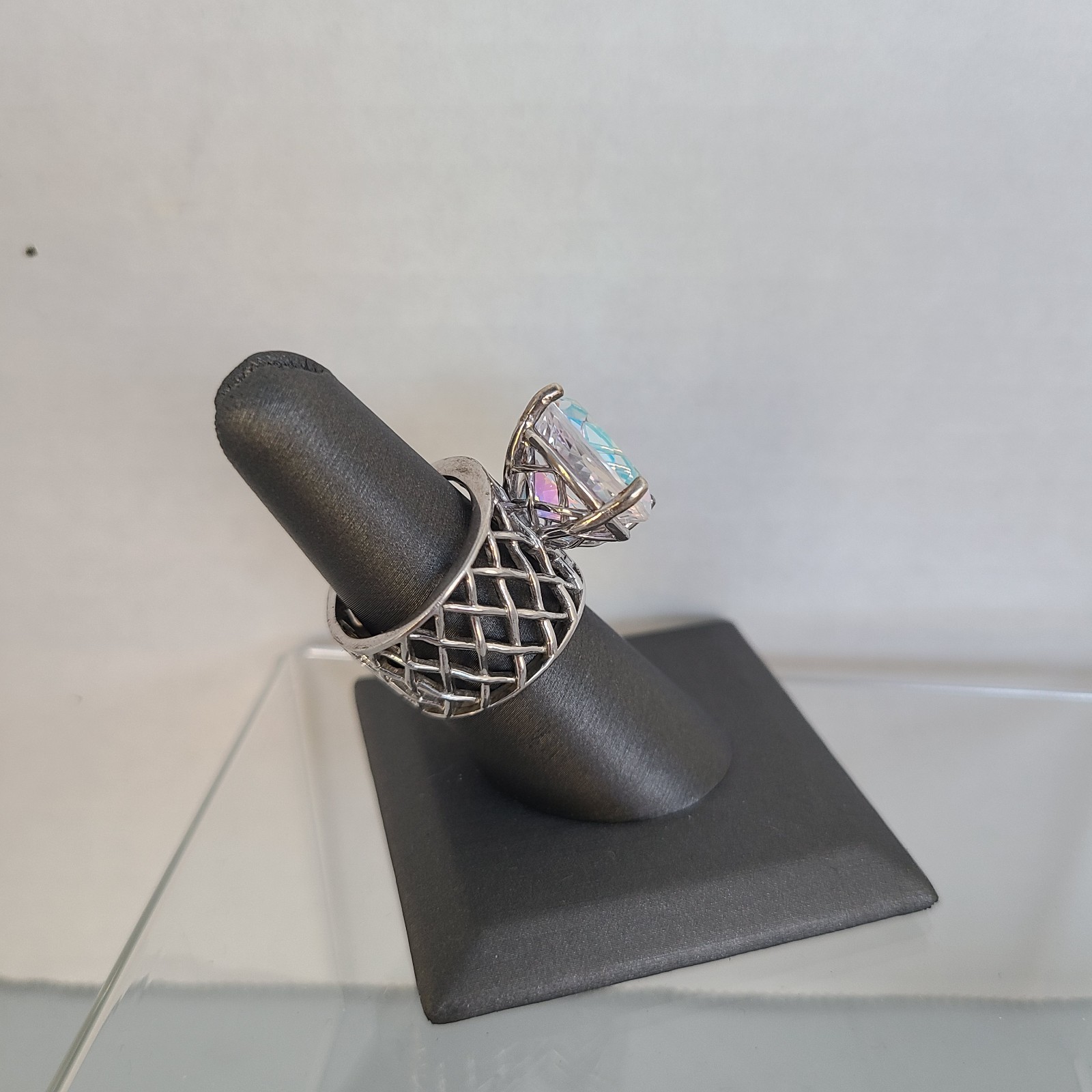 STS Huge Sterling Silver Statement Ring  Aurora B… - image 12