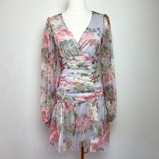 Asos Floral Babydoll Dress Womens 8 Fairy Ethereal Mesh Romantic Cottage