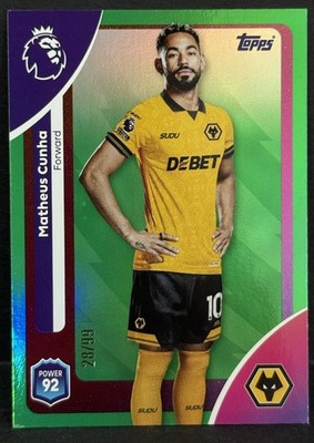 Wolverhampton CUNHA 10 シャツ　マテウス・クーニャ 2025-26 Topps EPL Premier League Wolverhampton Matheus Cunha Green