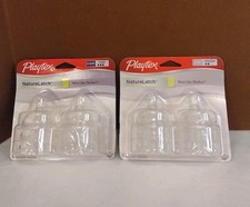 2-Pkgs Playtex NaturaLatch Silicone Nipples 1 Medium 3 Mth 1 Fast 3-6 Mth