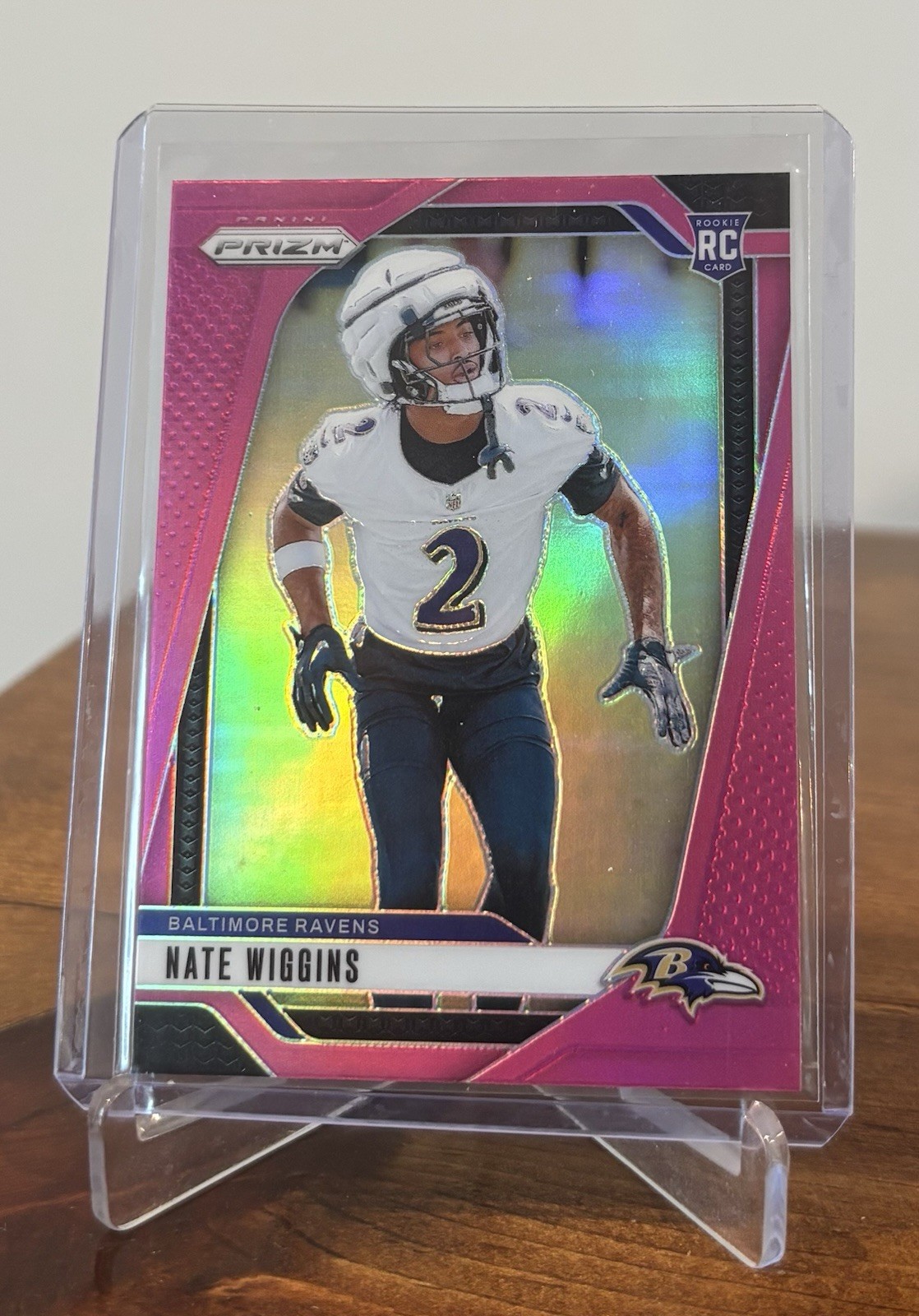 2024 Prizm Nate Wiggins RC Pink Rookie #380 Ravens