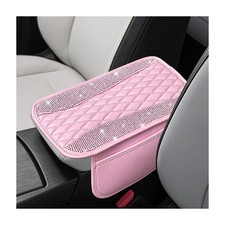 Bling Car Center Console Cover, Sparkling Leather Armrest Cushion Pad with 2 ...