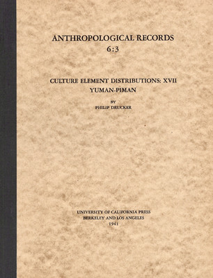 1945 Anthropological Records Culture Elements Distributions XXV