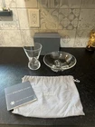 STEUBEN CRYSTAL GLASS Footed Bowl - and Vase both pieces Signed - 7 7/8” Wide