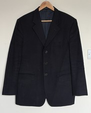 Vintage LUBIAM Virgilius Cashmere Wool Suit Jacket Mens 42R Black Made In Italy