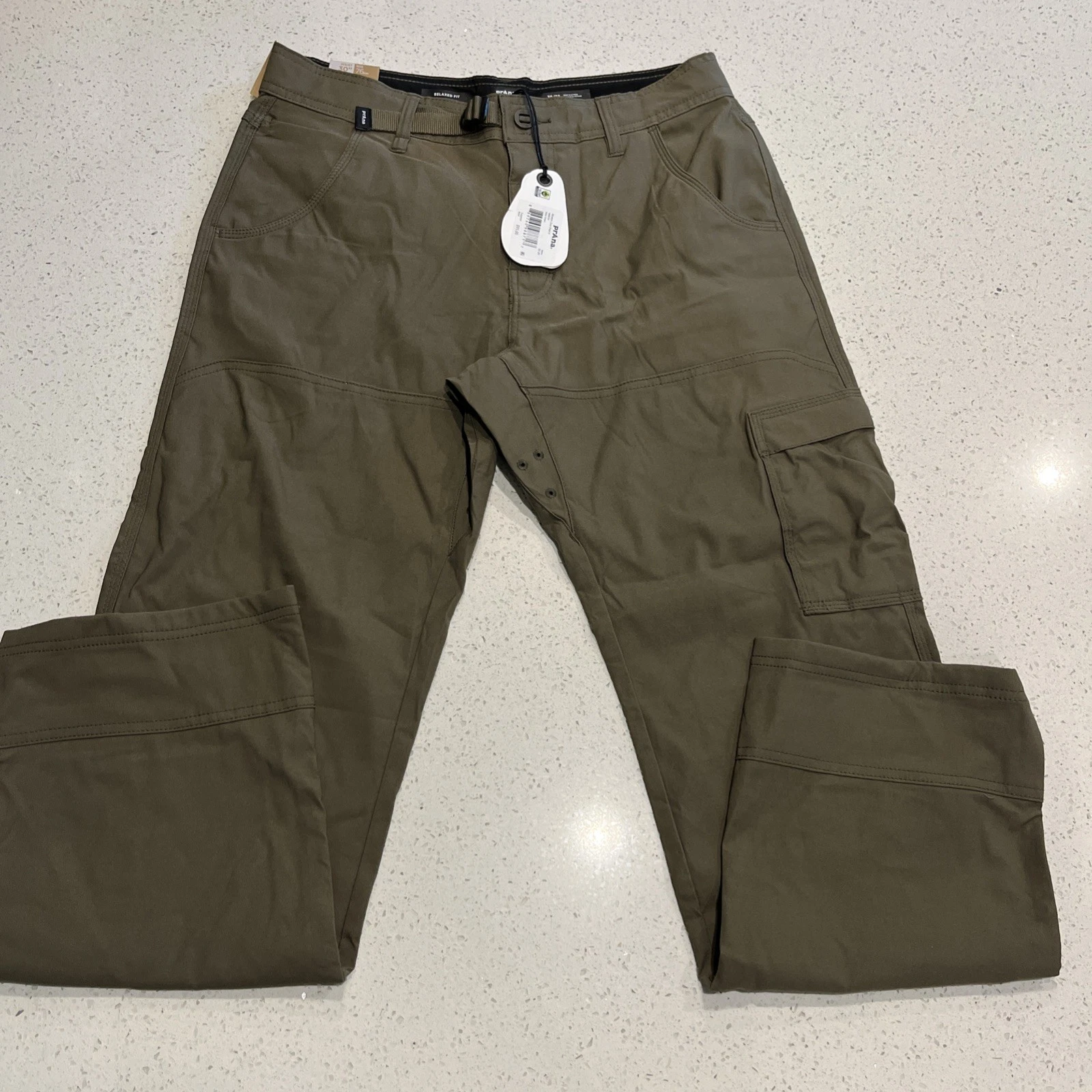 Prana Zion II Pants Mens 30x30 Slate Green Relaxed Fit Cargo NWT