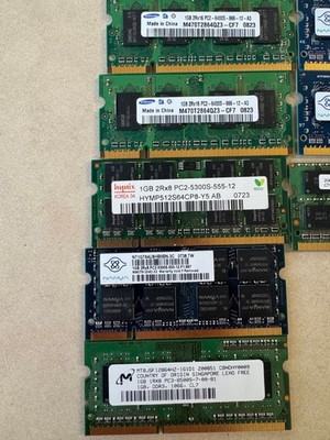 Lot of 10x 1gb/2gb Bulk DDR2/3, PC2/3, Laptop RAM, Mixed Brands