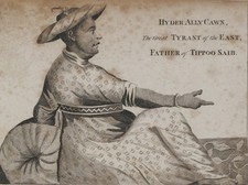 1793 Hyder Ally Cawn Tipu Saib Sultán Padre Tirano Oriental Impresión India