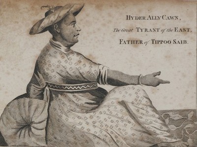 1793 Hyder Ally Cawn Tipu Saib Sultan Father East Tyrant Print India