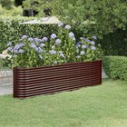 Garden Planter Brown Powder-Coated Steel 260x40x68 cm Raised Bed Large DurableXL