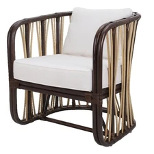 New Pacific Direct Shanaya Rattan Accent Arm Chair in Paloma Brown