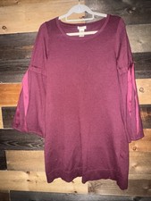 New Max Studio Burgundy Red Sweater Knit Dress Medium M Wool Blend MSRP 128-