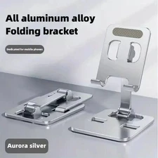 Universal Adjustable Foldable Phone iPad Tablet silver Metal Stand Holder Desk