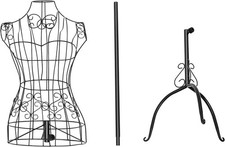 Metall Schneiderpuppe Einstellbare Gesamthöhe 140-160cm, Vintage Eisendraht 