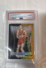 2023-24 Panini Prizm Deca - Bob Pettit #182 Black Gold Shimmer Prizm /8 PSA 10