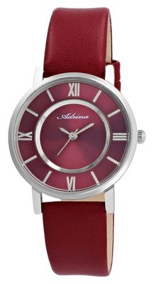 Adrina Damen Armbanduhr Frauen Modische Analog Uhr Kunstlederband Rot Girl Watch