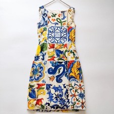 Dolce & Gabbana Majolica Silk Mini Dress 36 Multicolor