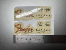 2Pcs For Fender Jazz Bass Guitar Retro PVC Plastic Waterproof Headstock Stickers