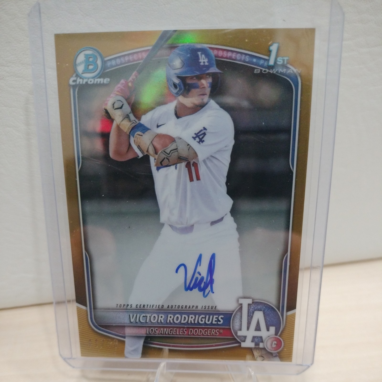 VICTOR RODRIGUES 2025 BOWMAN CHROME 1ST GOLD REFRACTOR AUTO /50