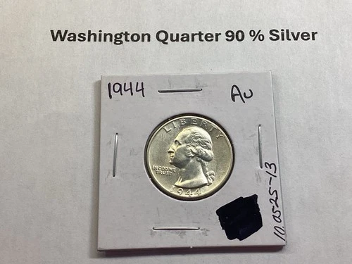 1944 Washington 90% Silver Quarter AU Condition US Silver Coin 100525 13i