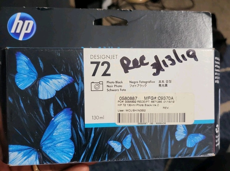 HP 72 C9370A 130ml Photo Black Ink Cartridge OEM Genuine for DesignJet (Expired)