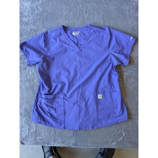Carhartt Force Modern Fit Purple V-Neck Medical Scrub Top Womens XL Short Sleeve