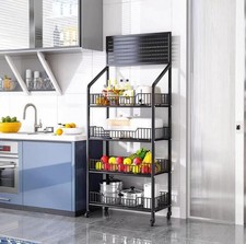 Shop Retail Shelf Wire Mesh Display Rack 4-Layer Large Capacity Market Movable