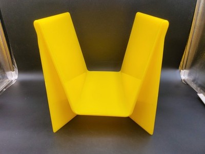 Vintage MCM 1970s Neal Small Lucite ''Origami'' Magazine Rack, Bright Yellow