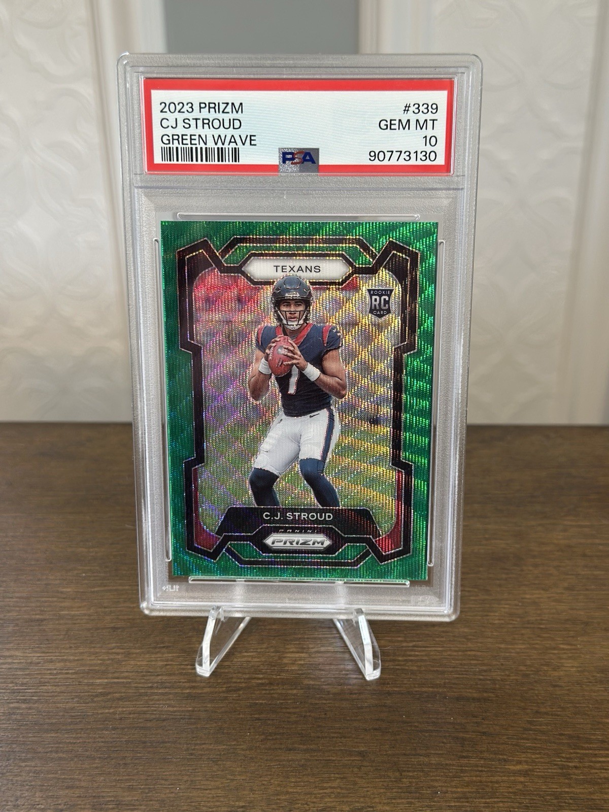2023 Panini Prizm - Rookies C.J. Stroud #339 Green Wave Prizm (RC) PSA 10