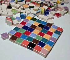 Mosaic Tiles Bulk for Crafts Miniature Square Ceramic Tiles 9.5x9.5mm 300 pc