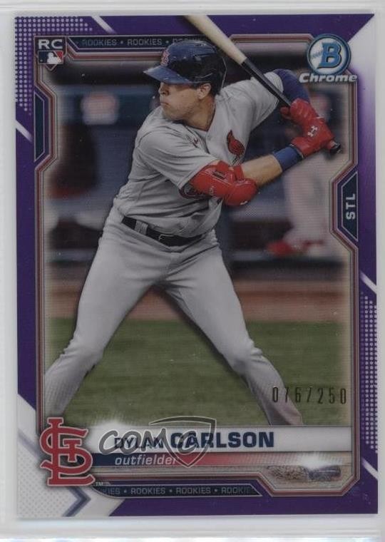 2021 Bowman Chrome Purple Refractor 76/250 Dylan Carlson #45 00ht