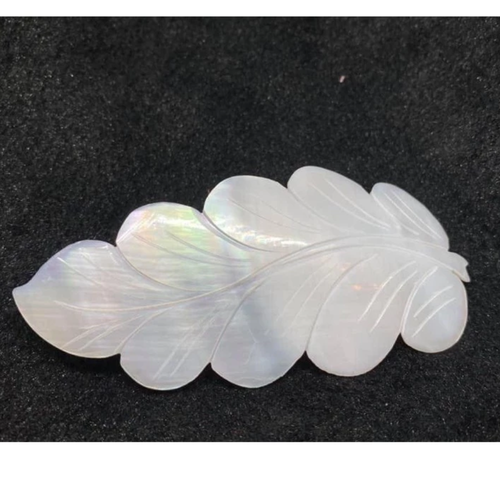 Hair Clips White Mother of Pearl Shell Barrettes Leaves Leaf Hair Accessories - Picture 5 of 5