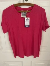 NWT Jungmaven Lorel Hemp Tee Shirt Medium Bright Pink