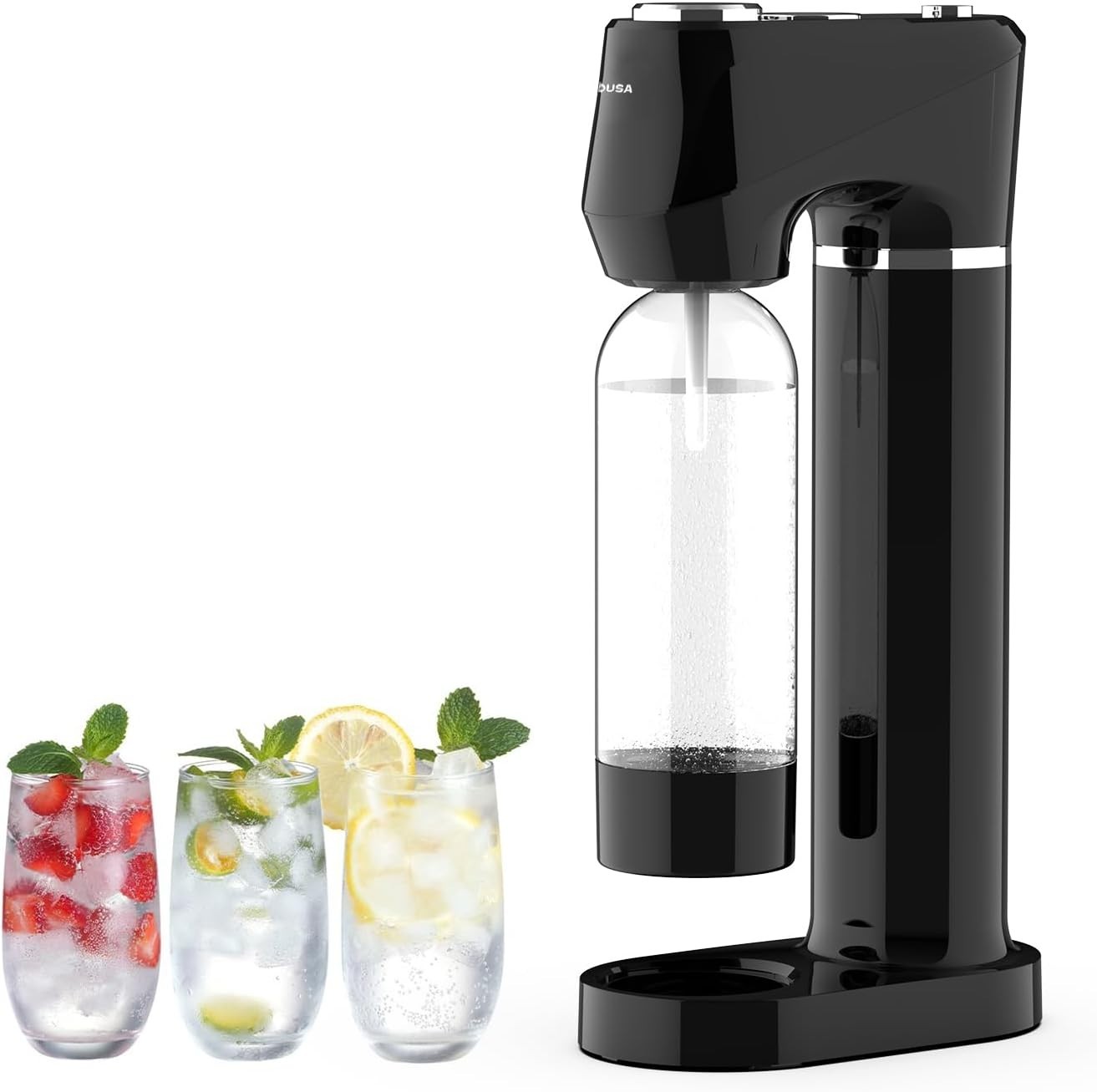 Compact Manual Carbonated Drink Maker: Healthy Home Soda Fountain with 1L Bottle
