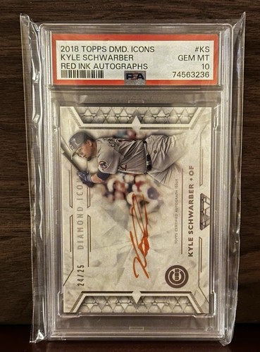 Topps 2018 Diamond Icons Kyle Schwarber Red Ink Auto RIA-KS /25 PSA 10 74563236