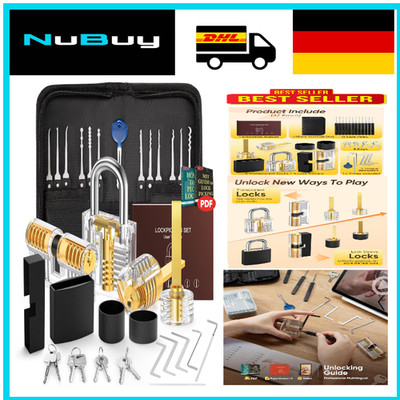 Lockpicking Set Dietrich 32 Stück Transparente Übungsschlösser Handbuch