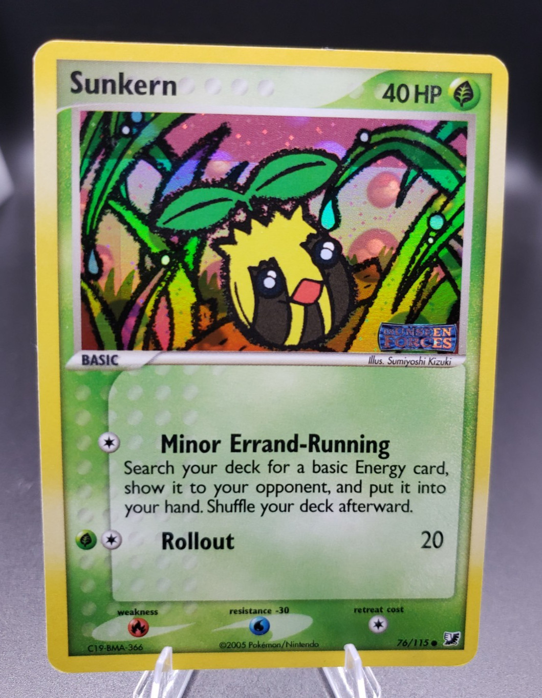 Pokémon TCG Sunkern 76/115 - EX Unseen Forces Holo Stamped