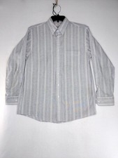 Arrow Dover Men's Shirt 16-32/33 Blue/Grey Striped Button Shirt