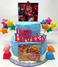 Patrick Mahomes Birthday Cake Topper With Rookie Card