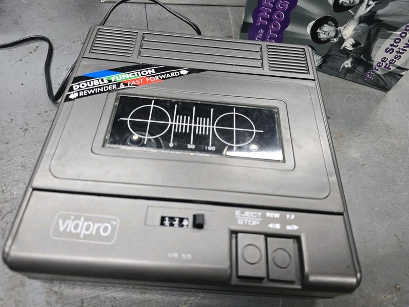 Vidpro VR 55 Vintage Cassette Deck 2 Way Video Cassette Rewinder TESTED