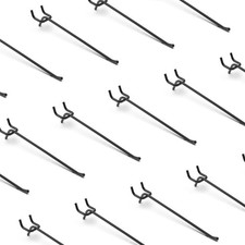 Black Pegboard Hooks 8 Inch, 25PC, Heavy Duty Pegboard Hooks, Fit 1/4" Peg Board