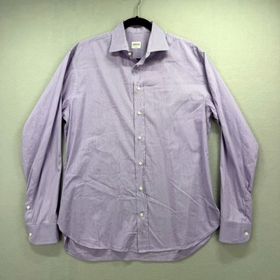 Armani Collezioni Dress Shirt Mens L 16/41 Purple Long Sleeve Business Button Up