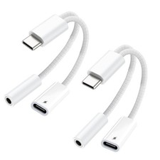 USB C to 3.5mm Audio Adapter 2 in 1 USBC to Headphone Jack Adapter with PD Fa...